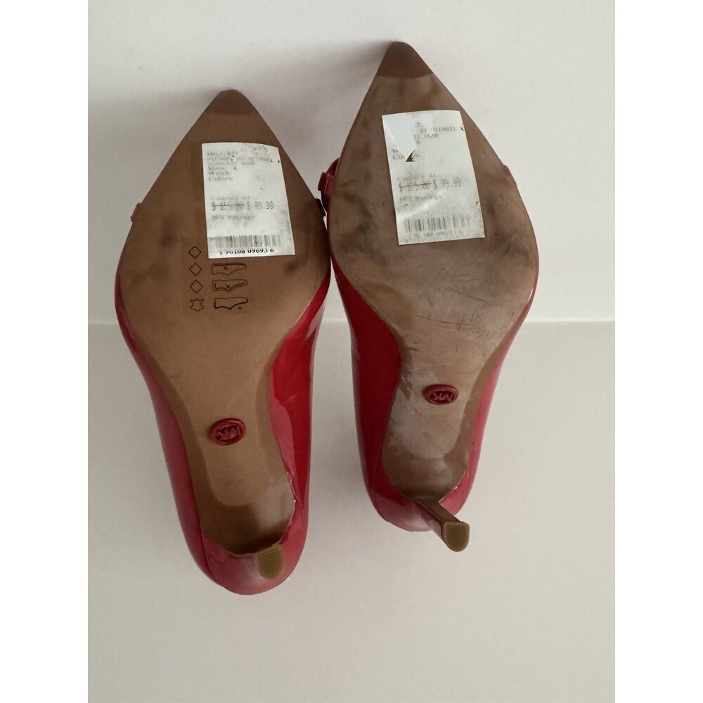 MICHAEL KORS Scarlett Chain Link Leather Pump red Size 6 - Picture 8 of 16